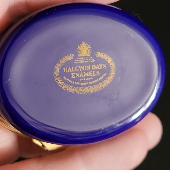 Vtg Halcyon Days English Enamel Box Sulgrave Manor Scene Handcrafted In England - Picture 9 of 9